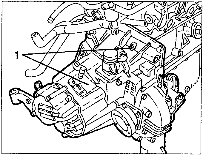 Gearbox-differential unit with labeled part 1