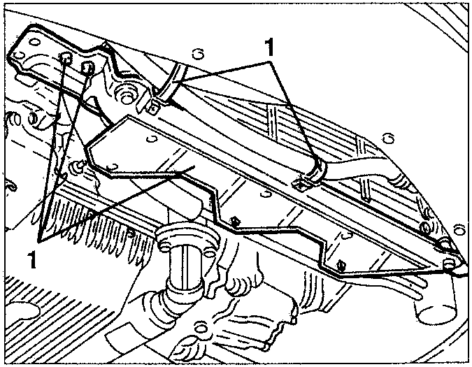 Lower radiator crossmember with clamps on engine oil pipes