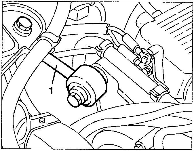 Engine stay rod removed with support