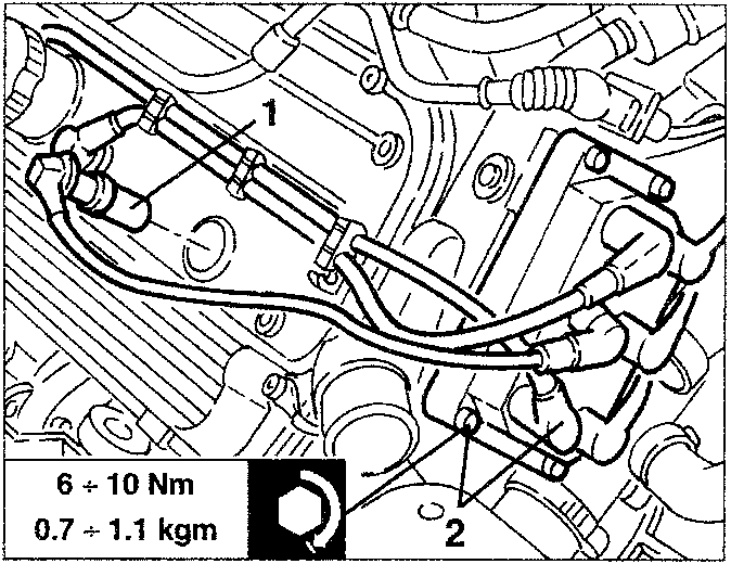 Engine showing spark plug cables and ignition coils