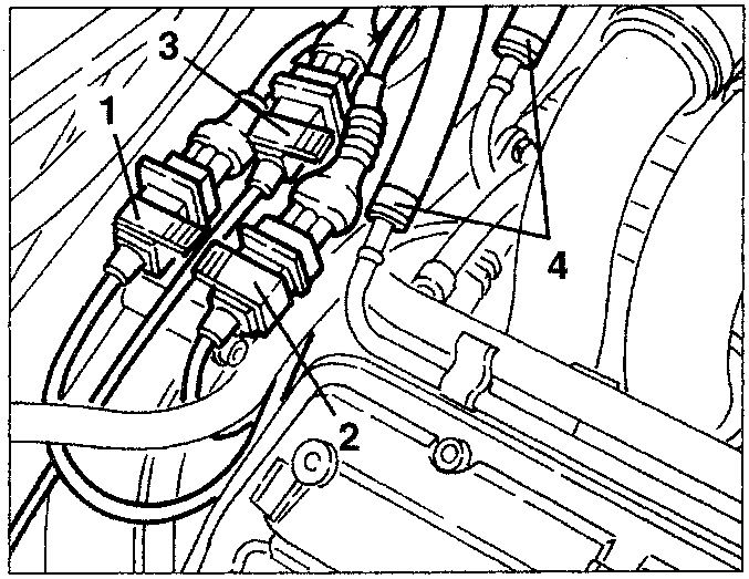 Engine bay showing sensor connections and pipes