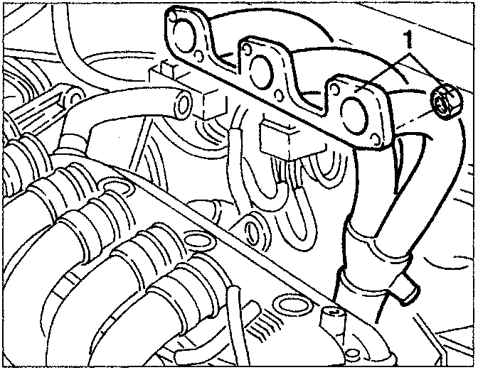 Right hand exhaust manifold being removed