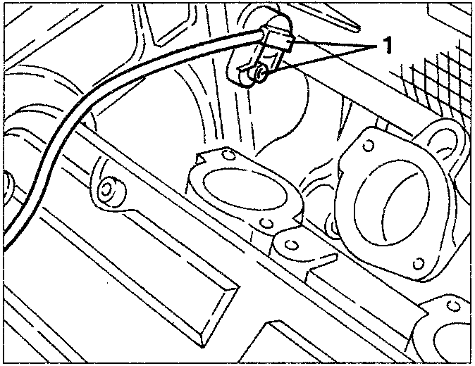 Timing sensor removal diagram showing sensor on cylinder head