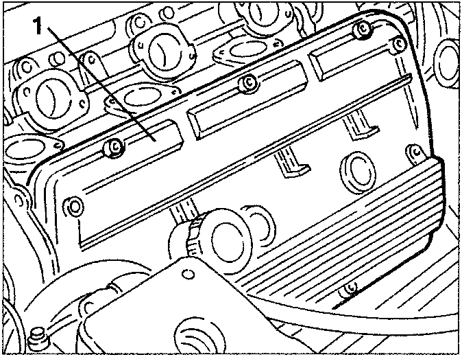 Timing gear covers removal diagram showing covers