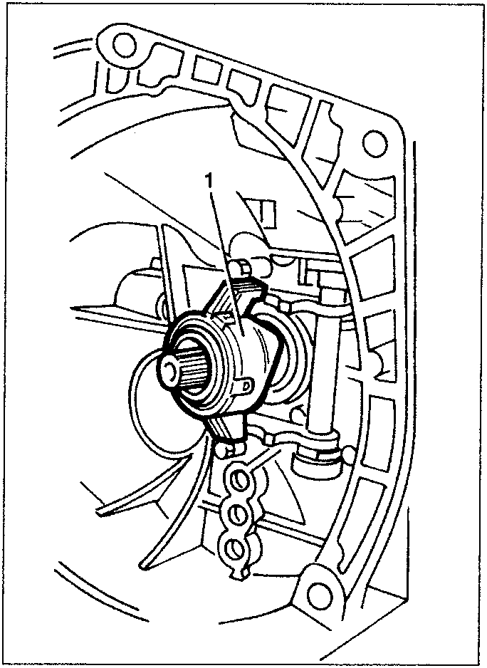 Thrust bearing being withdrawn from its sleeve in the gearbox cover
