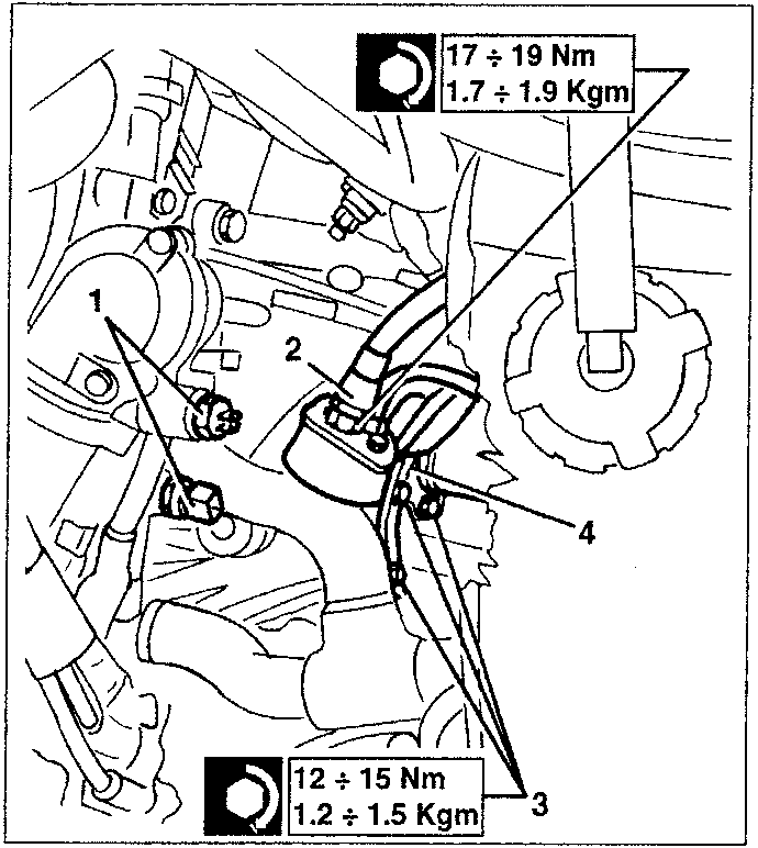 Clutch Control Cylinder Removal with Torque Values