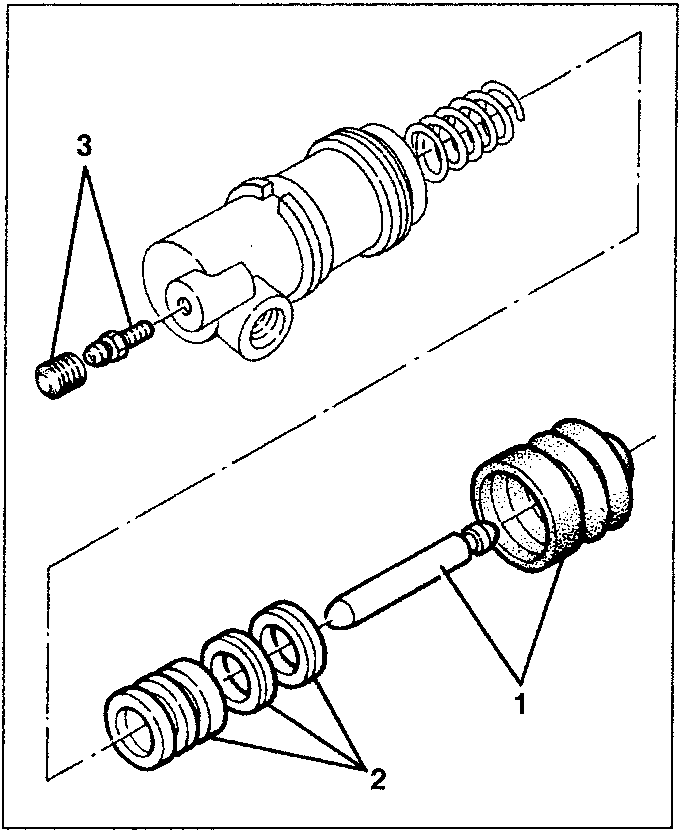 Disassembled clutch control components