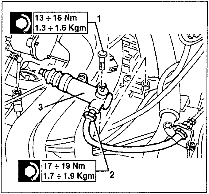 Clutch control cylinder with torque specifications
