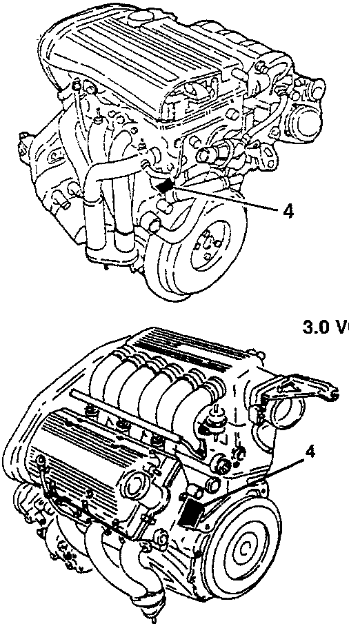 Engine diagrams showing T.Spark and 3.0 V6 24V engine codes