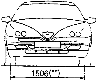 Front view of the car with dimension 1506(**)