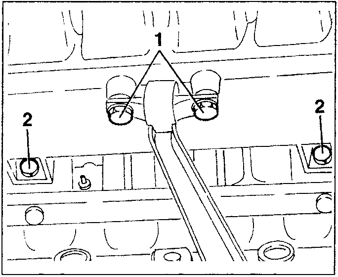Diagram showing intake box and cylinder head with screws