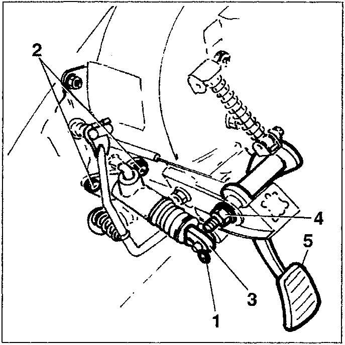 Clutch pedal assembly diagram