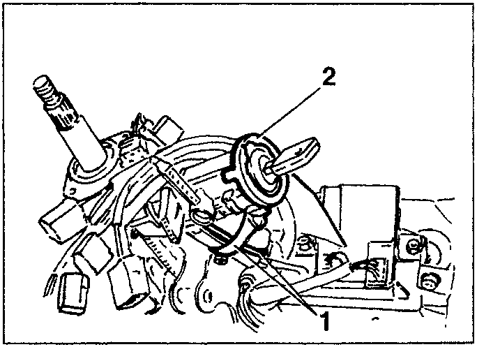Ignition switch and aerial connection