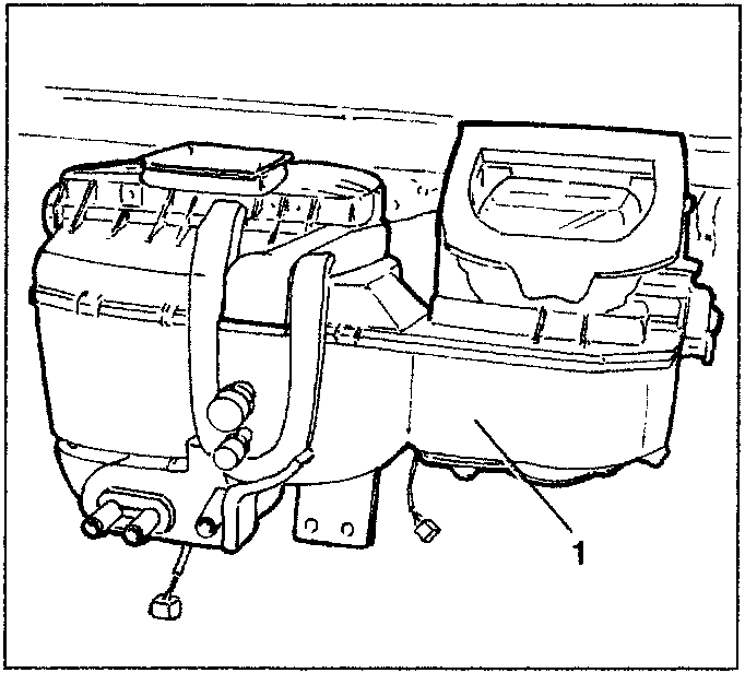 Diagram showing the climate unit with a pipe labeled 1