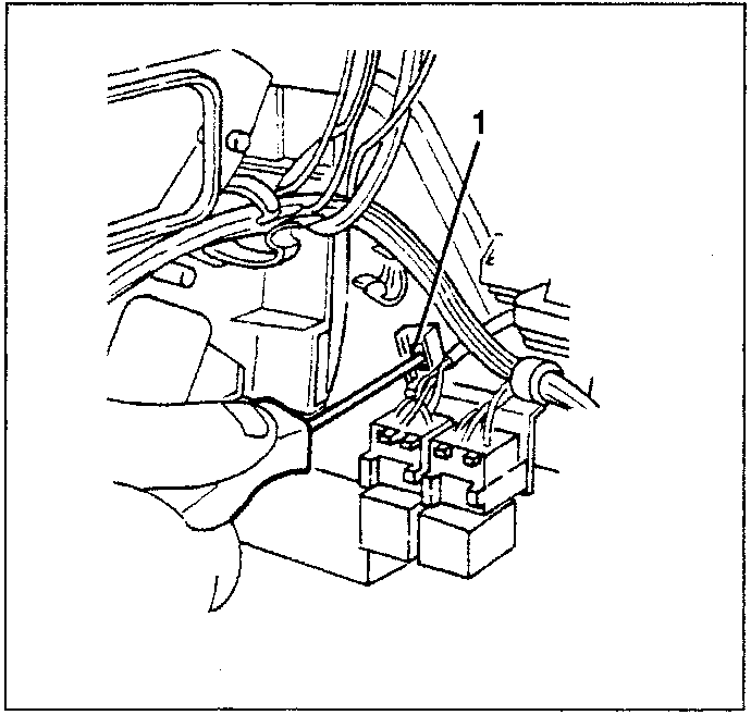 Illustration showing a screw being slackened on the relay support bracket