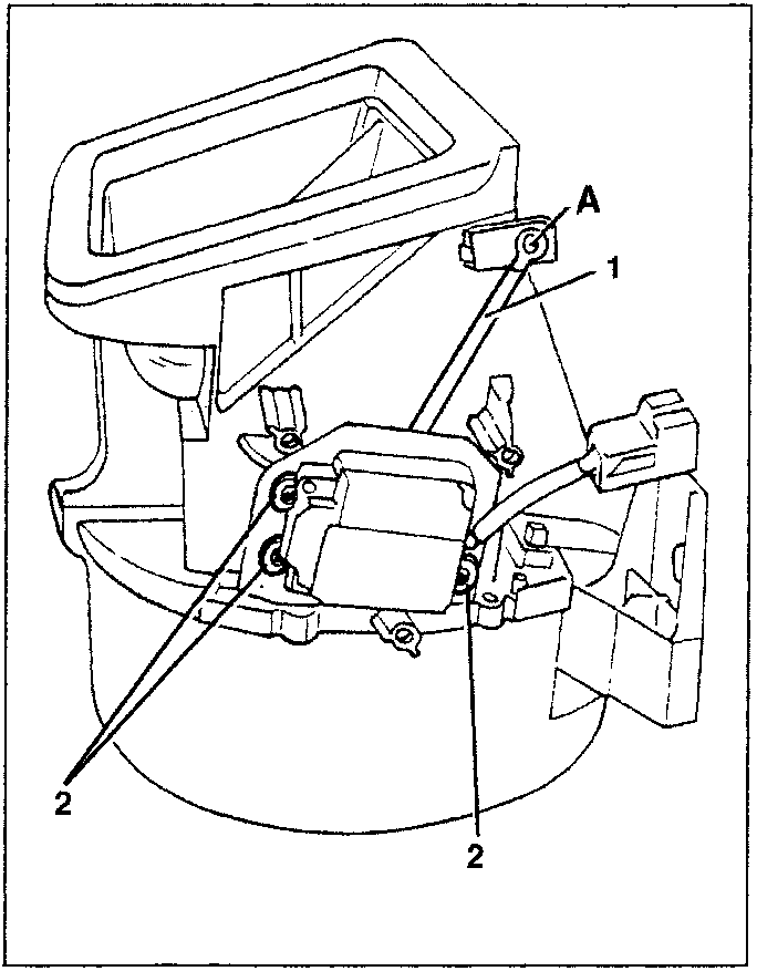 Diagram showing rod release and screws on recirculation control motor