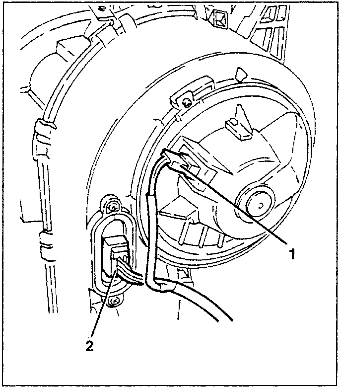 Diagram showing electrical connections to fan and resistance