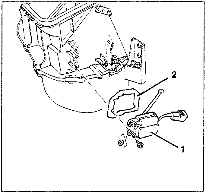 Diagram showing removed recirculation control motor and rear plate