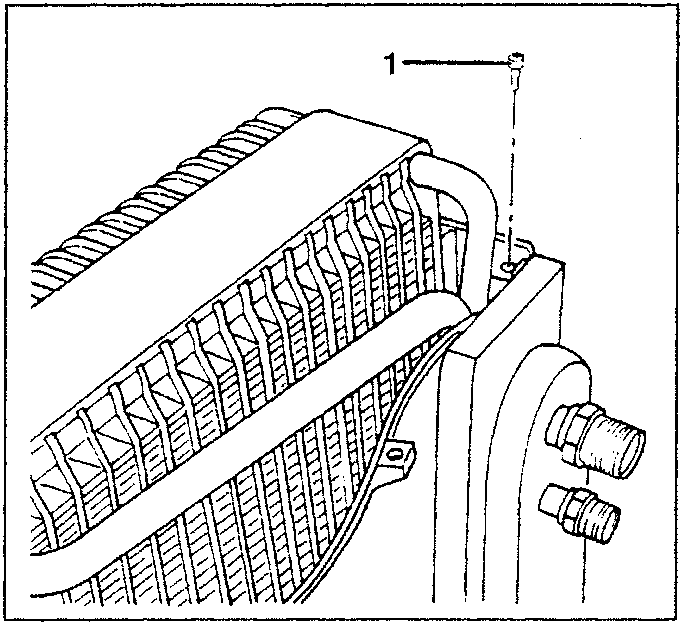 Diagram showing a screw being slackened on an evaporator unit