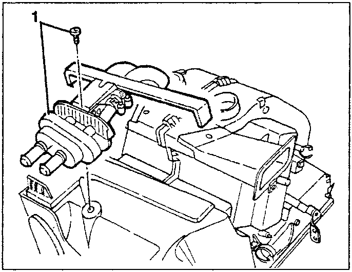 Diagram showing a screw being slackened on an evaporator unit