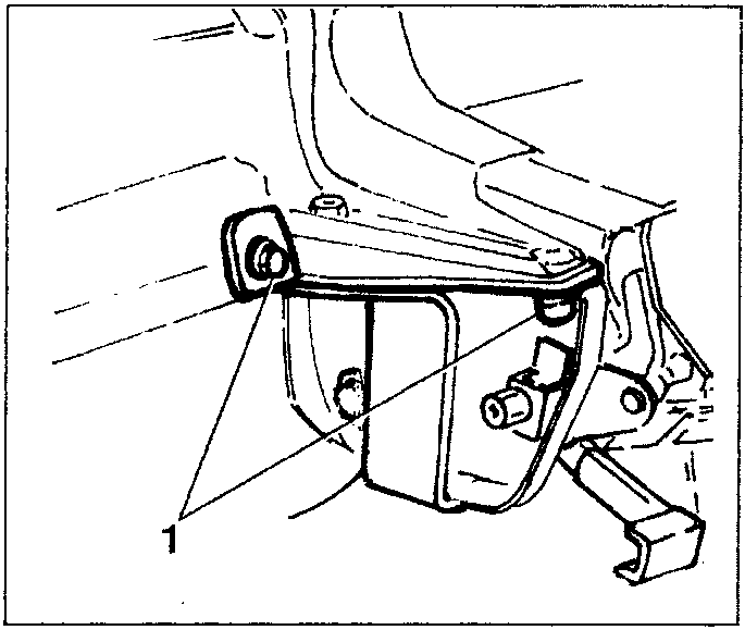 Diagram showing a mechanical linkage with part 1 and a lever mechanism.