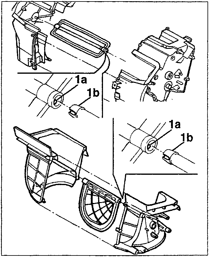 Diagram showing retainers 1a and 1b being coupled into seats 1b on a pin.