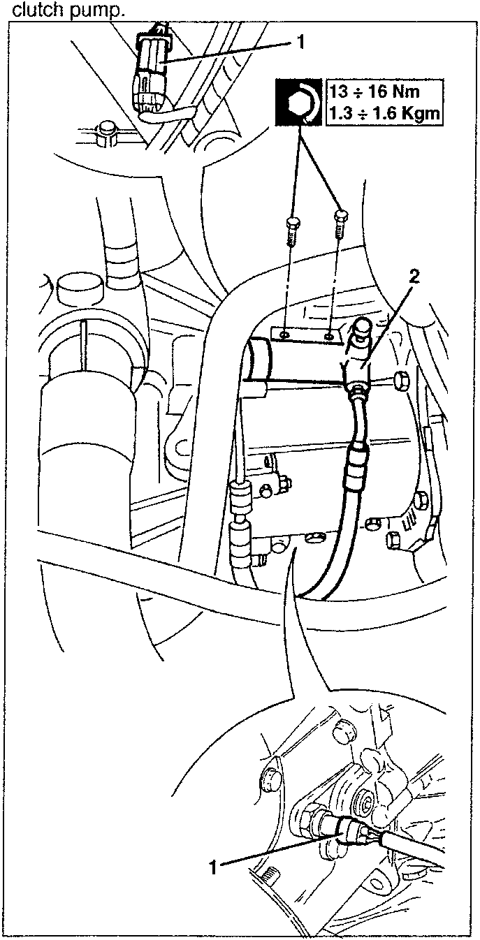 Clutch pump installation with torque specifications