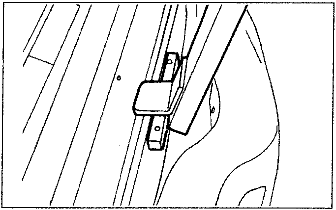 Illustration showing a tool being used to raise or support a vehicle.