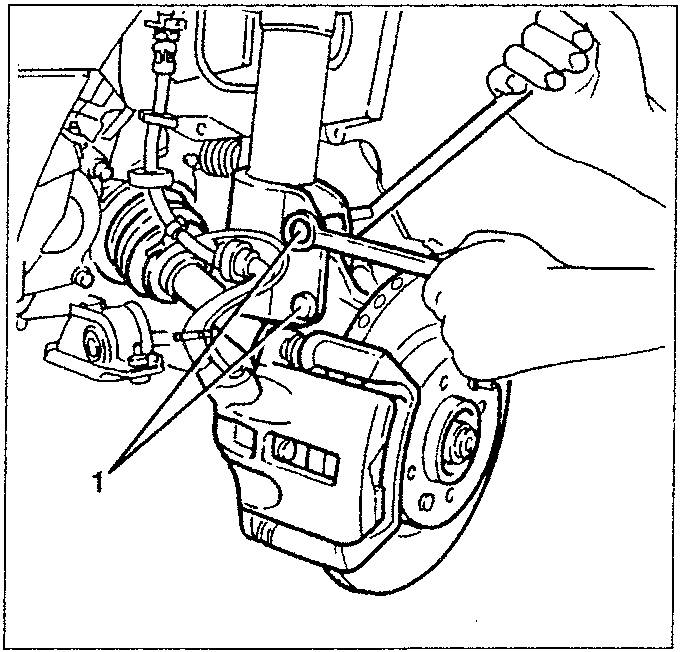 Shock absorber and upright bolts