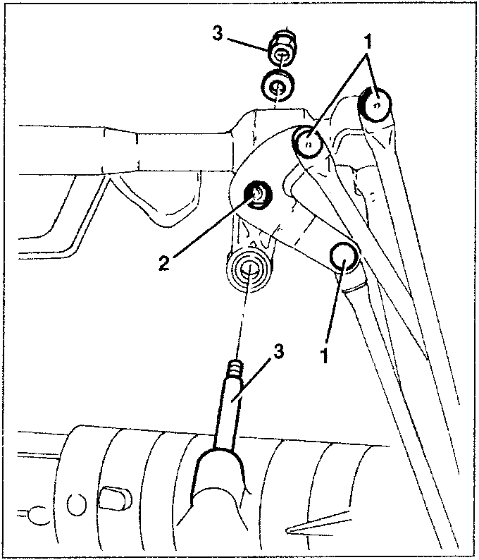 Diagram showing tie-rod disconnection with numbered parts 1, 2, 3