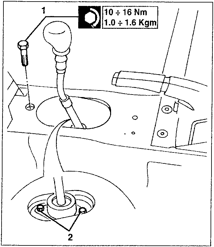 Gearshift lever with torque specifications