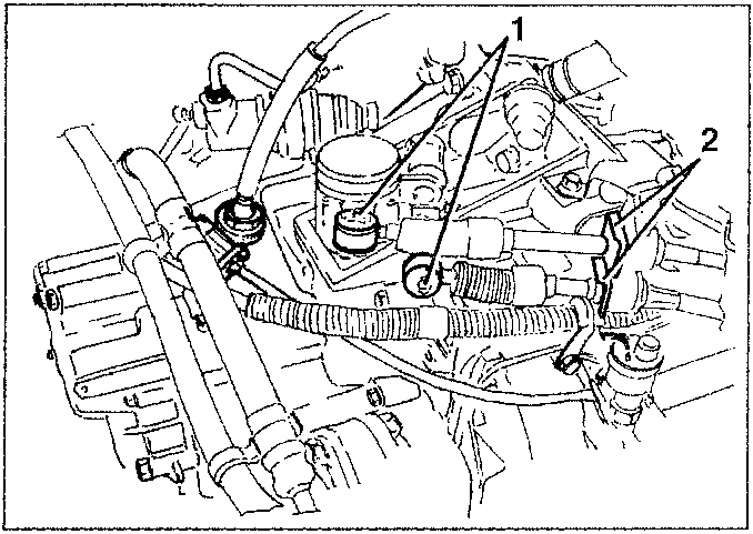Cables disconnected from gear engagement device in engine compartment.
