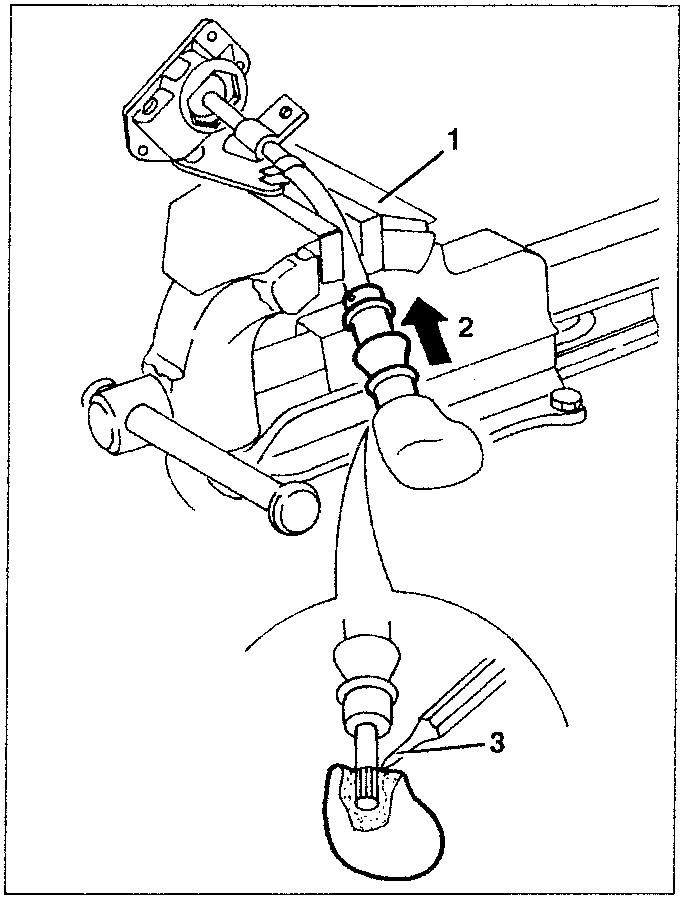 Gearshift lever knob replacement diagram showing compression and removal