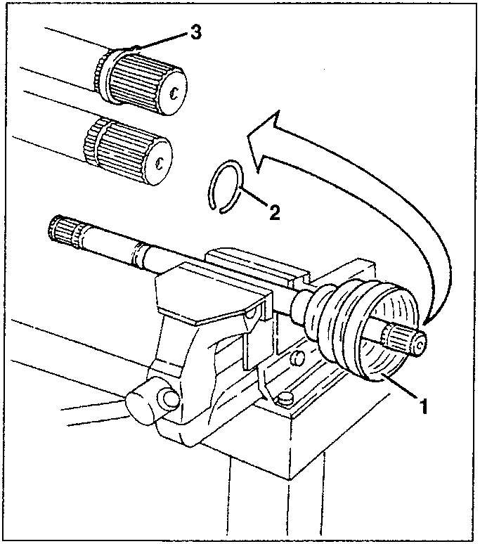 Diagram showing installation of flexible retainer ring and compression