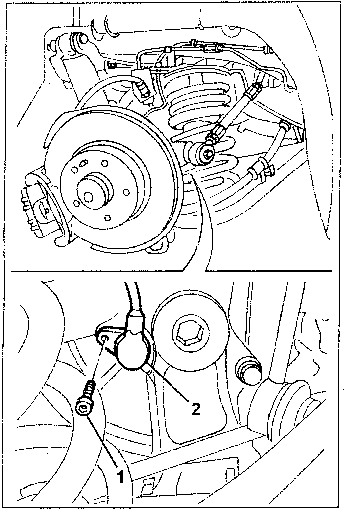 Rear brake assembly with active sensor bolt and housing