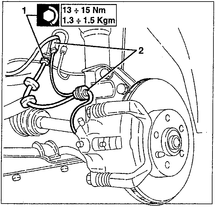 Brake caliper with sensor and hose connections