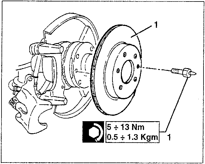 Removing brake disk with specified torque