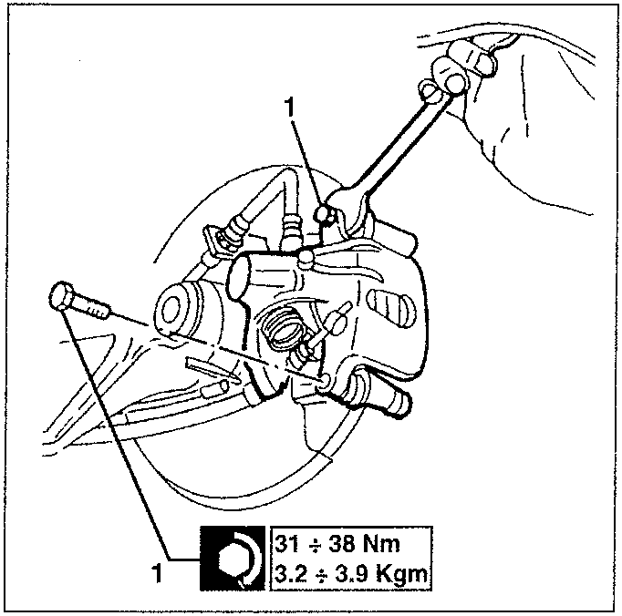 Slackening brake caliper screws with torque wrench