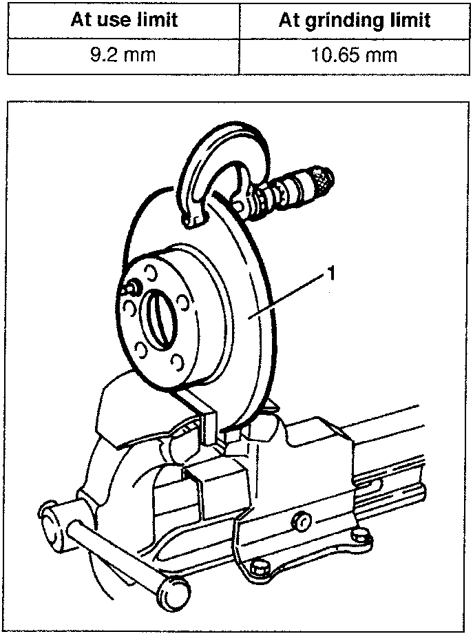 Brake disc and caliper assembly with measurement reference point