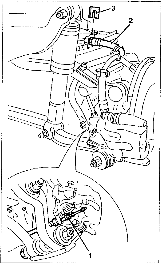 Brake caliper with hose fitting and mounting bolts