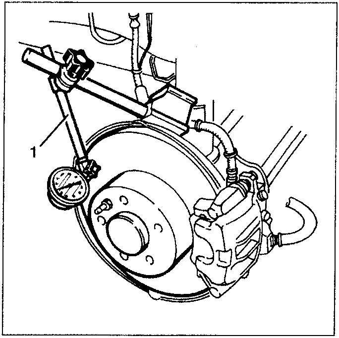 Brake disc with measurement gauge attached