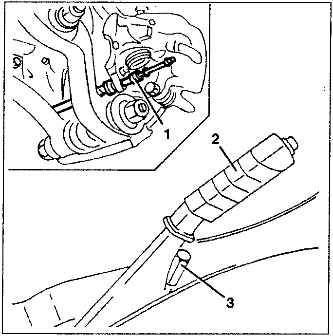 Diagram showing parking brake cables and control lever
