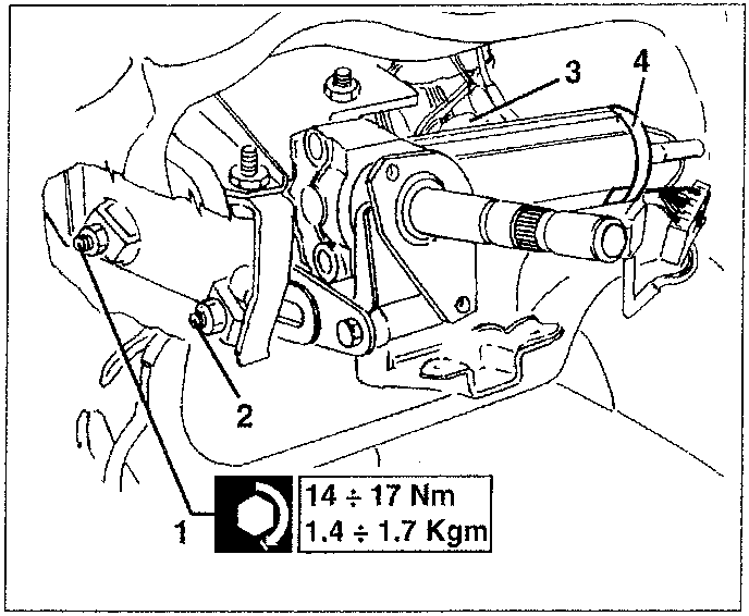 Steering column lever unit and bolt removal