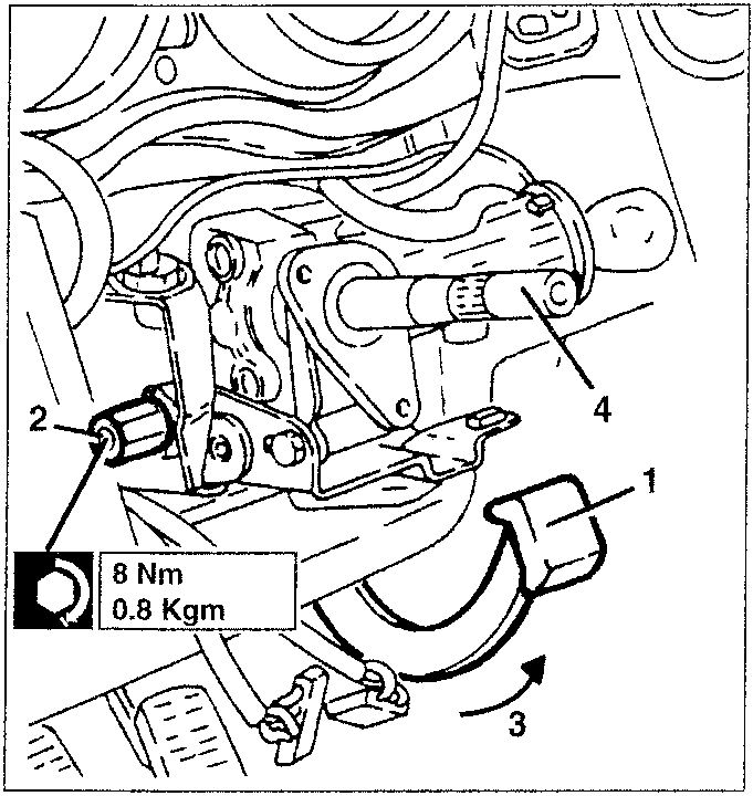 Steering column components with torque specifications shown