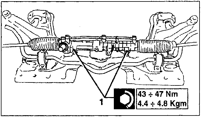 Steering box separated from crossmember with torque values