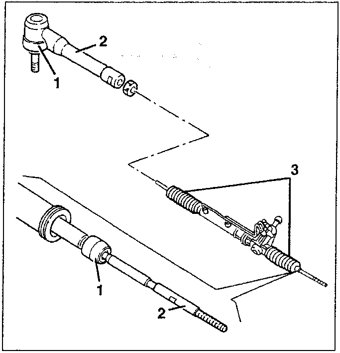 Diagram showing ball joint components 1, 2, and 3