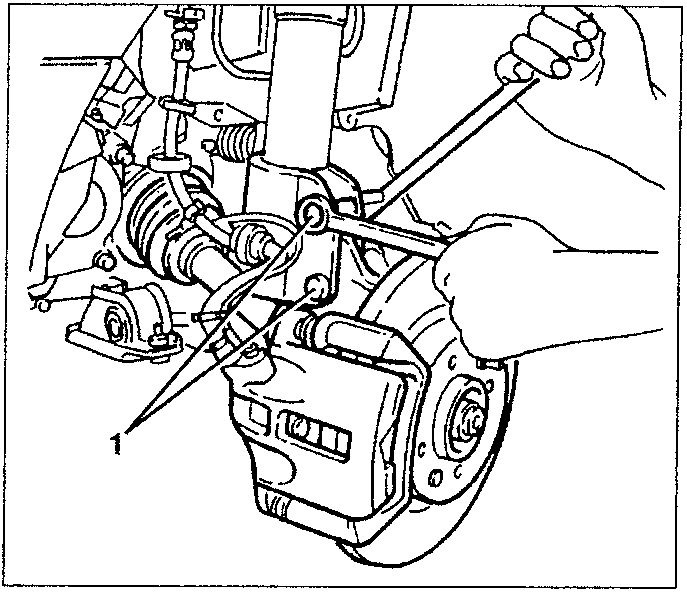Removing bolts from shock absorber stem