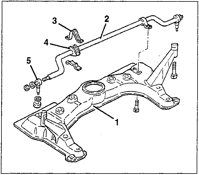 Stabilizer bar components with numbered parts