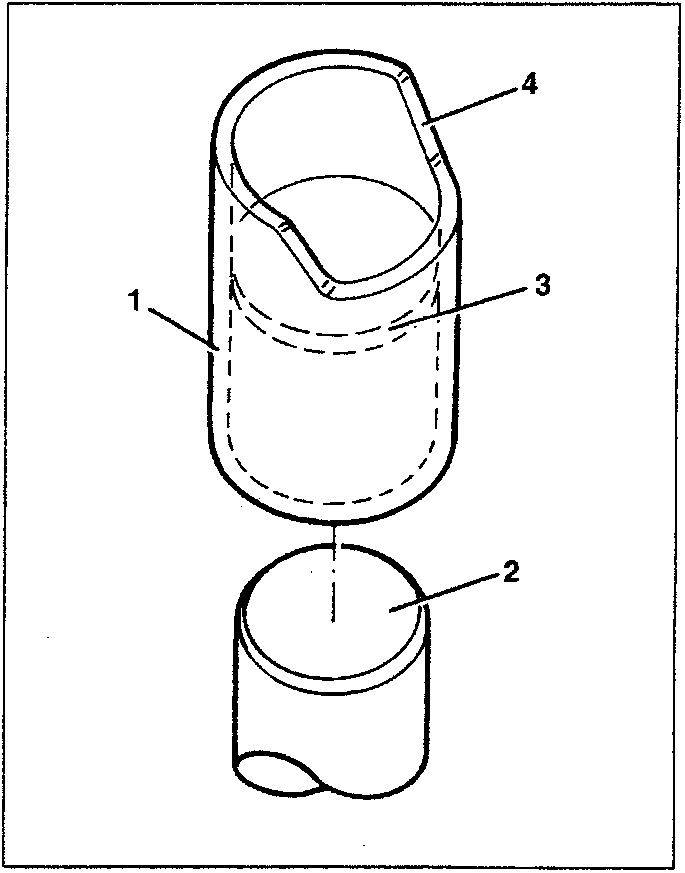 Coil spring removal setup with parts labeled 1, 2, 3, and 4