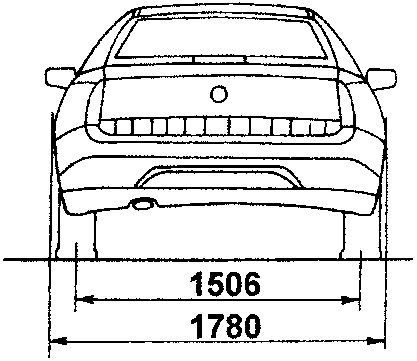 Rear view of the vehicle with width 1780 and height 1506
